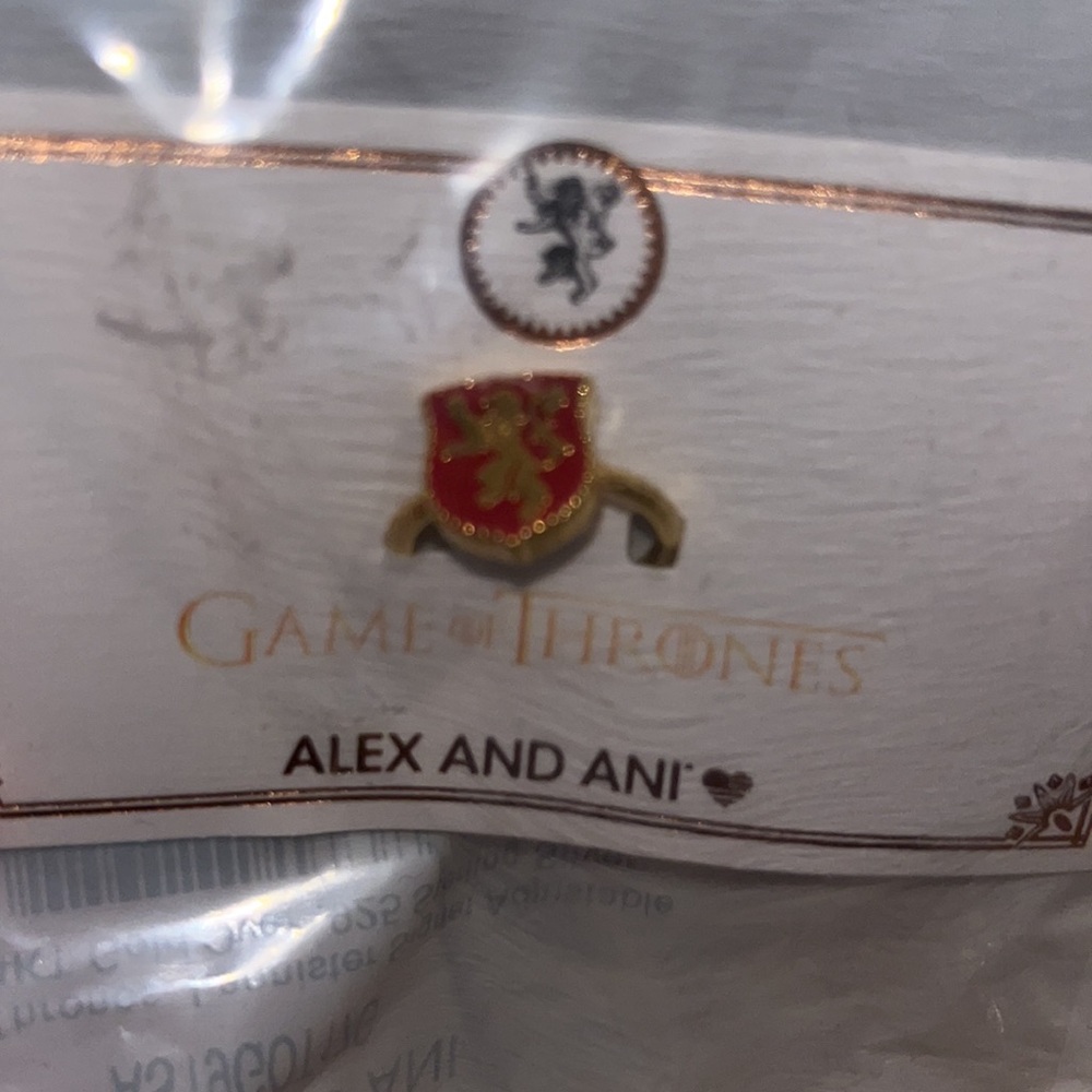 Game of Thrones Alex and Ani ring 14KT Gold over sterling silver adjustable - Picture 3 of 6